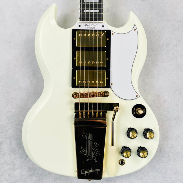 2023 Epiphone 1963 Les Paul SG Custom with Maestro Vibrola Specs - Classic White