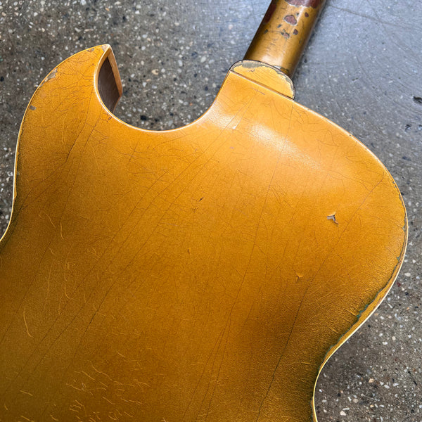 1956 Gibson ES-295 Hollow Body Vintage Electric Guitar All Gold with Fixed Arm Bigsby - 16