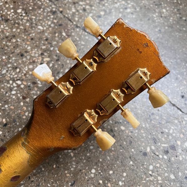 1956 Gibson ES-295 Hollow Body Vintage Electric Guitar All Gold with Fixed Arm Bigsby - 21