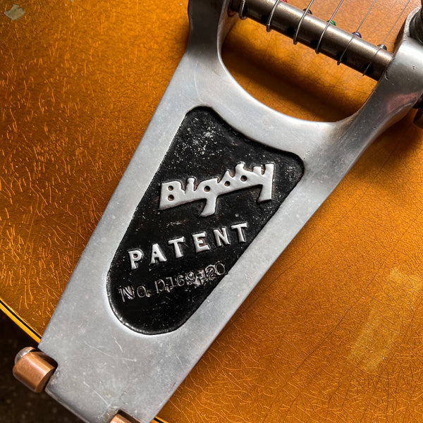 1956 Gibson ES-295 Hollow Body Vintage Electric Guitar All Gold with Fixed Arm Bigsby - 8