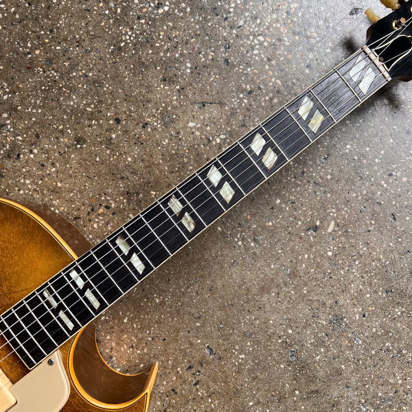 1956 Gibson ES-295 Hollow Body Vintage Electric Guitar All Gold with Fixed Arm Bigsby - 9