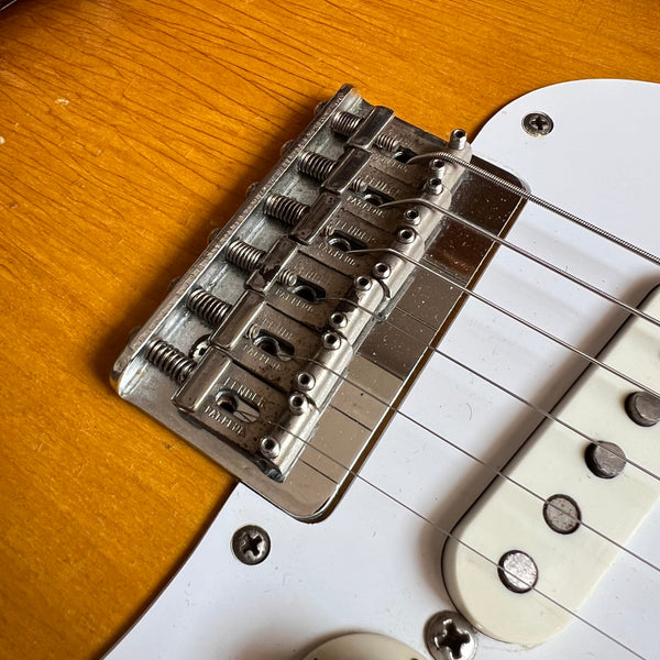 1957 Fender Stratocaster Non-Tremolo Hardtail Vintage Electric Guitar - 2-Tone Sunburst - 11