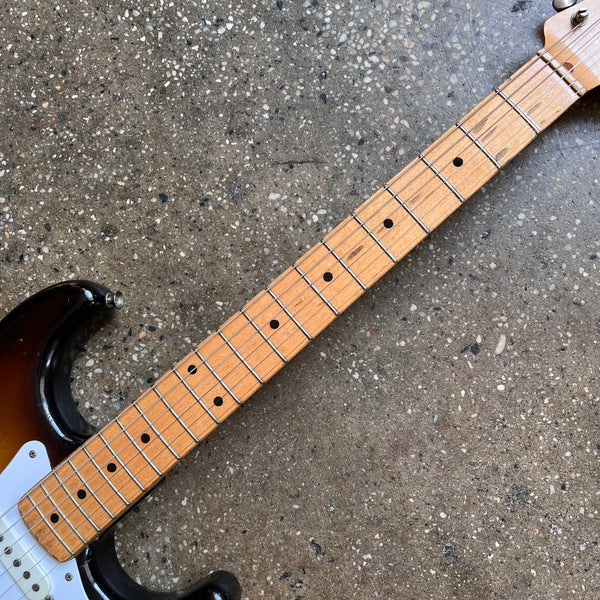 1957 Fender Stratocaster Non-Tremolo Hardtail Vintage Electric Guitar - 2-Tone Sunburst - 12