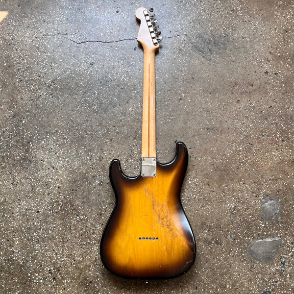 1957 Fender Stratocaster Non-Tremolo Hardtail Vintage Electric Guitar - 2-Tone Sunburst - 22