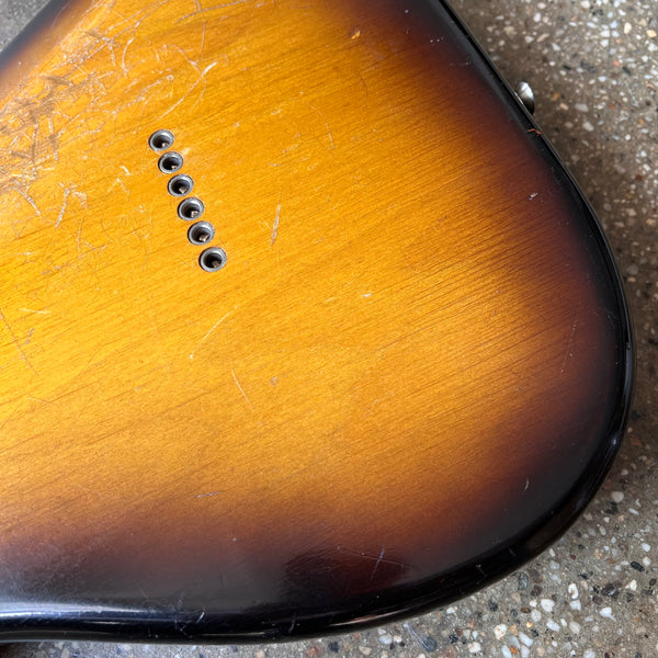 1957 Fender Stratocaster Non-Tremolo Hardtail Vintage Electric Guitar - 2-Tone Sunburst - 27