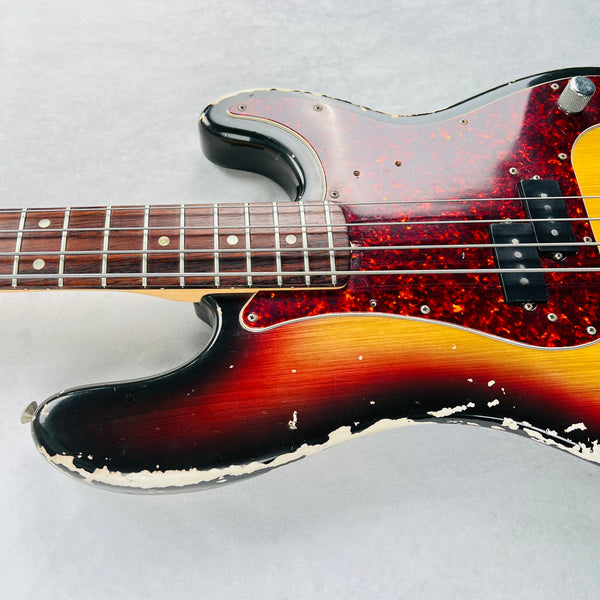 1970 Fender Precision Bass P-Bass Rosewood Fretboard Vintage Bass Guitar - Sunburst - 9