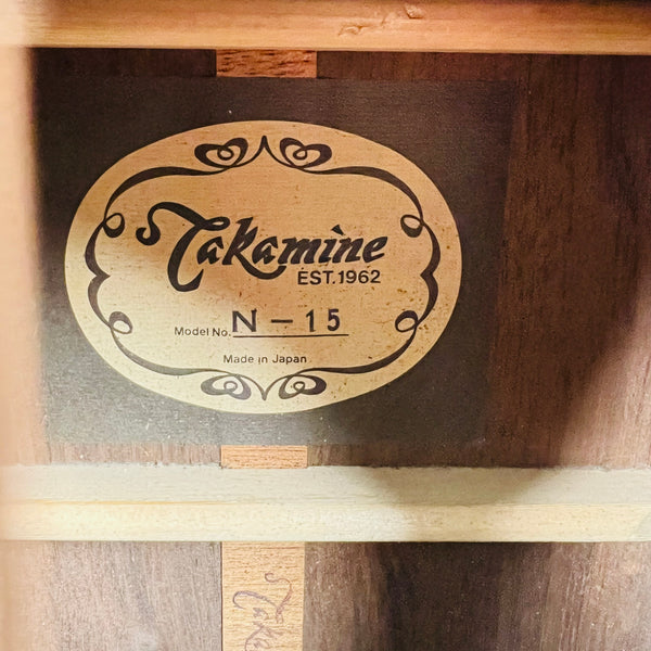 Takamine N-15 Cedar Top Dreadnought Acoustic Guitar 1987 - Natural - 8