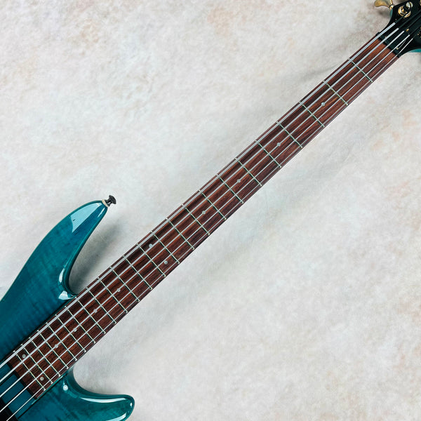 Ibanez SR1205 Soundgear 5-String Electric Bass Guitar Made In Korea 1994 - Transparent Turquoise - 8