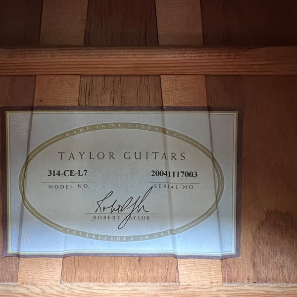 Taylor 314ce-L7 Limited Edition Tasmanian Blackwood 2004 - Natural - 9