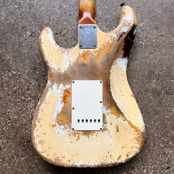 Fender Custom Shop '63 Stratocaster Heavy Relic Masterbuilt by Vincent van Trigt 2021 - Vintage White over 3-Tone Sunburst - 14
