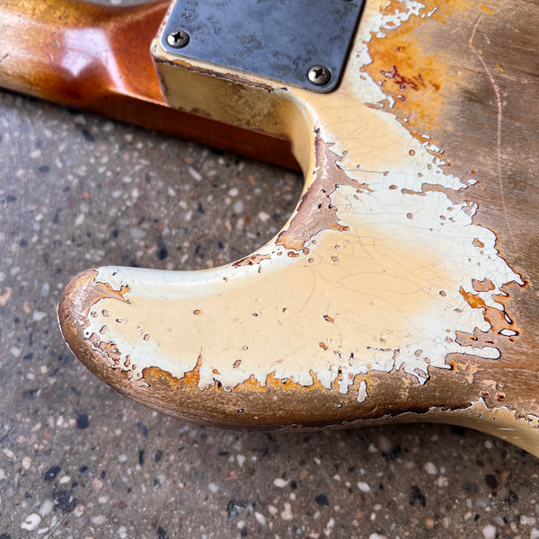 Fender Custom Shop '63 Stratocaster Heavy Relic Masterbuilt by Vincent van Trigt 2021 - Vintage White over 3-Tone Sunburst - 18