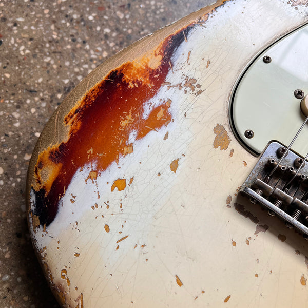 Fender Custom Shop '63 Stratocaster Heavy Relic Masterbuilt by Vincent van Trigt 2021 - Vintage White over 3-Tone Sunburst - 5