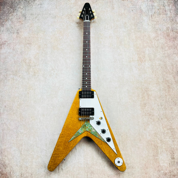 Custom Built Gibson '58 Korina Flying V Replica Heavy Aged 2023 - Antique Natural - 2