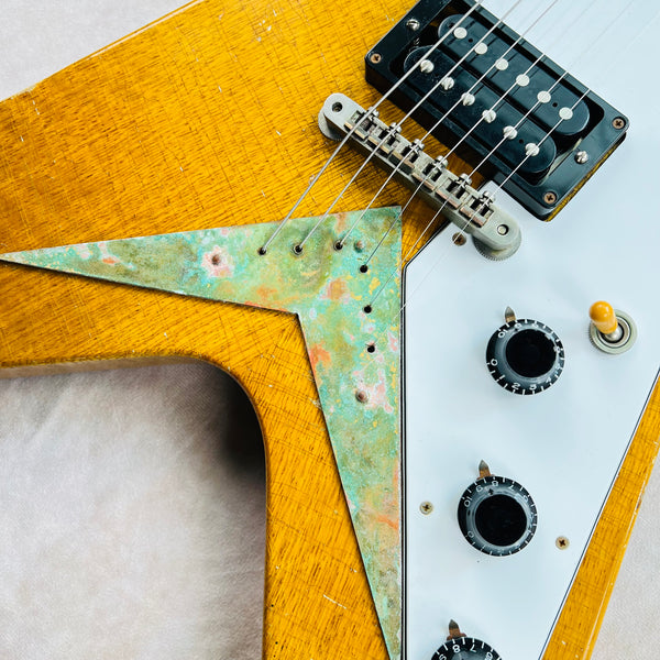 Custom Built Gibson '58 Korina Flying V Replica Heavy Aged 2023 - Antique Natural - 6
