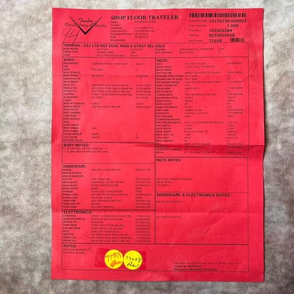 Fender Custom Shop Roasted Dual Mag II Stratocaster Relic Limited Edition 2023 - Aged Black with Matching Headstock - 21