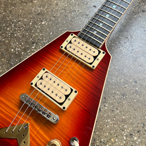 Dean USA Patents Pending V Flame Top 2024 - Trans Cherry Sunburst - 3