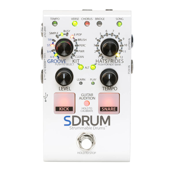 DigiTech SDrum Strummable Drums Guitar Effects Pedal - White - 1