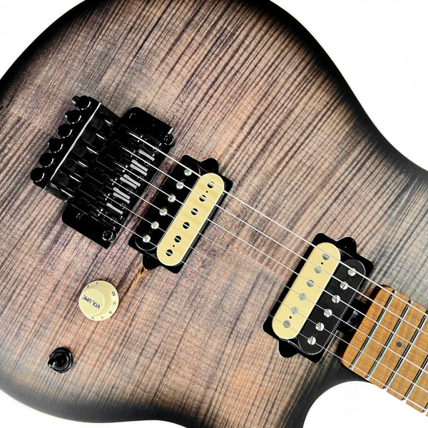 Ernie Ball Music Man Axis Flame Top Charcoal Cloud 300-JF-R1-00-MB-BM - 10