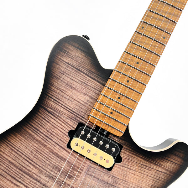 Ernie Ball Music Man Axis Flame Top Charcoal Cloud 300-JF-R1-00-MB-BM - 4