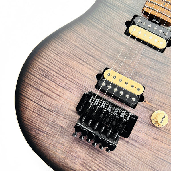 Ernie Ball Music Man Axis Flame Top Charcoal Cloud 300-JF-R1-00-MB-BM - 5
