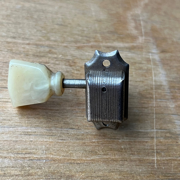 Kluson Deluxe Single Line Single Ring Keystone Treble Side Tuning Machine Late 40s/Early 50s - Nickel