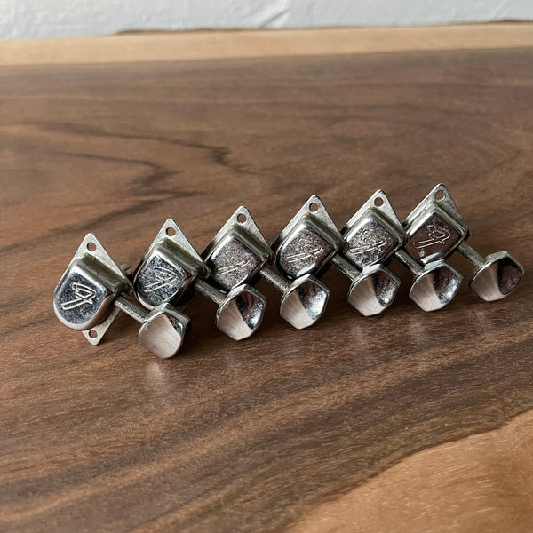 Fender F Logo Tuner Set Vintage Late 60s-70s - Nickel - 1
