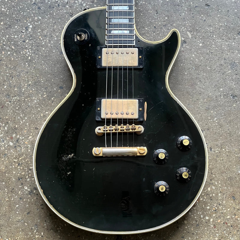 1968 Gibson Les Paul Custom Black Beauty Ebony Vintage Electric Guitar - 1