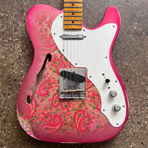 2018 Fender Custom Shop 50s Thinline Telecaster Relic Limited Edition Specs - Pink Paisley