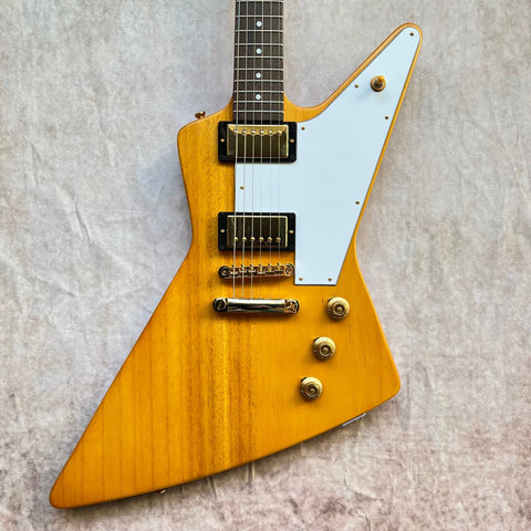 2023 Epiphone 1958 Korina Explorer White Pickguard Specs - Aged Natural