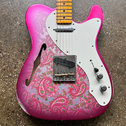 2023 Fender Custom Shop 50s Thinline Telecaster Relic Limited Edition Specs - Pink Paisley