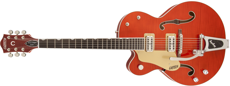 Gretsch G6120SSU-LH Brian Setzer Nashville with Bigsby Left-Handed TV Jones Setzer Pickups Tiger Flame Maple Specifications