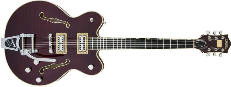 Gretsch G6609TFM Players Edition Broadkaster Center Block Double-Cut with String-Thru Bigsby and Flame Maple USA Full'Tron Pickups Dark Cherry Stain Specifications