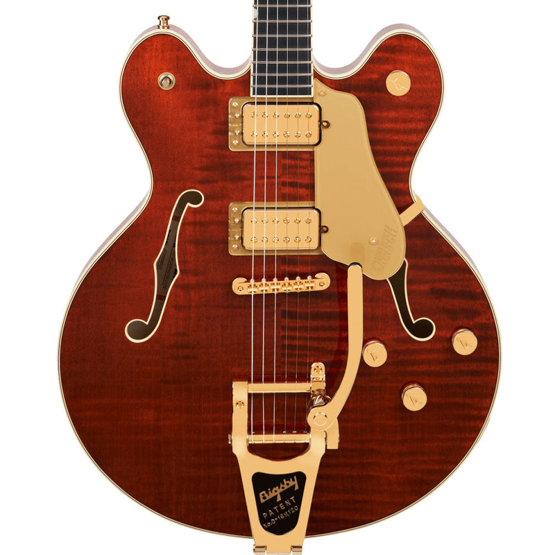Gretsch Broadkaster LX Figured Center Block with String-Thru Bigsby and Gold Hardware - Bourbon Stain - 1