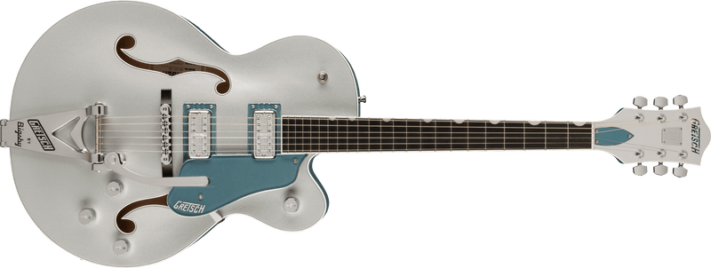 Gretsch G6118T-140 LTD 140th Double Platinum Anniversary with String-Thru Bigsby Ebony Fingerboard Two-Tone Pure Platinum/Stone Platinum Specifications