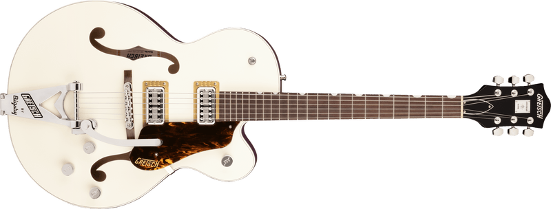 Gretsch G6118T Players Edition Anniversary Hollow Body with String-Thru Bigsby Rosewood Fingerboard Two-Tone Vintage White/Walnut Stain Specifications