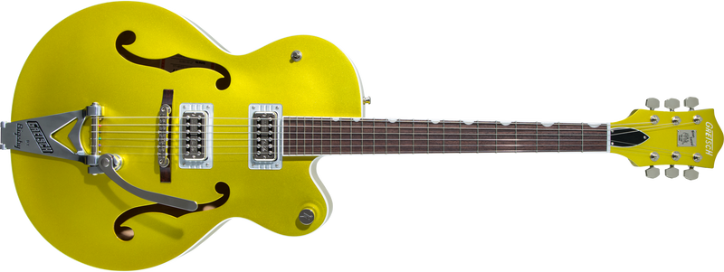 Gretsch G6120T-HR Brian Setzer Signature Hot Rod Hollow Body with Bigsby Rosewood Fingerboard Lime Gold Specifications