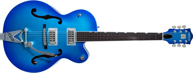 Gretsch G6120T-HR Brian Setzer Signature Hot Rod Hollow Body with Bigsby Rosewood Fingerboard Candy Blue Burst Specifications