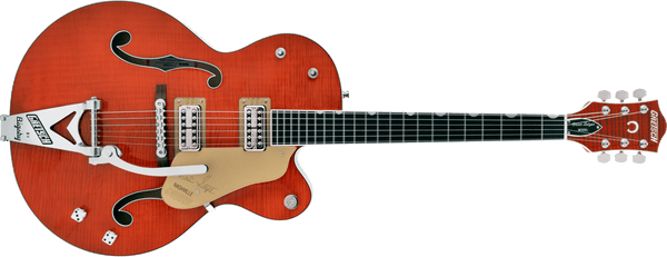 Gretsch G6120TFM-BSNV Brian Setzer Signature Nashville Hollow Body Bigsby Flame Maple Orange Stain Specs