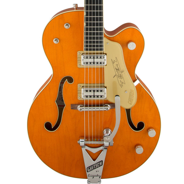 Gretsch G6120T-59 Vintage Select Edition '59 Chet Atkins Hollow Body with Bigsby Vintage Orange Stain Lacquer Specs