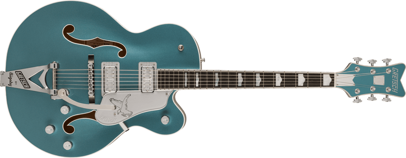 Gretsch G6136T-140 LTD 140th Double Platinum Falcon with String-Thru Bigsby Ebony Fingerboard Two-Tone Stone Platinum/Pure Platinum Specifications