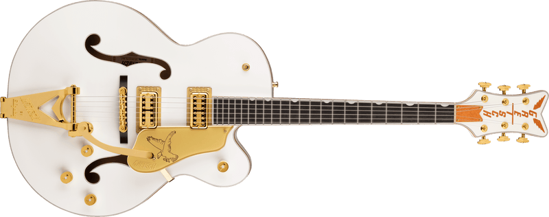 Gretsch G6136TG Players Edition Falcon Hollow Body with String-Thru Bigsby and Gold Hardware Ebony Fingerboard White Specifications