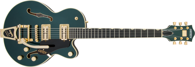 Gretsch G6659TG Players Edition Broadkaster Jr. Center Block Single-Cut with String-Thru Bigsby and Gold Hardware USA Full'Tron Pickups Ebony Fingerboard Cadillac Green Specifications