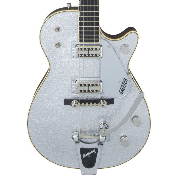 Gretsch G6129T-59 Vintage Select '59 Silver Jet with Bigsby Silver Sparkle Specs