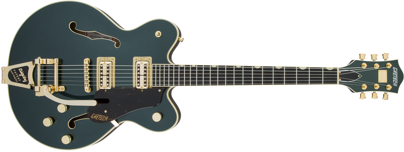 Gretsch G6609TG Players Edition Broadkaster Center Block Double-Cut with String-Thru Bigsby and Gold Hardware USA Full'Tron Pickups Cadillac Green Specifications