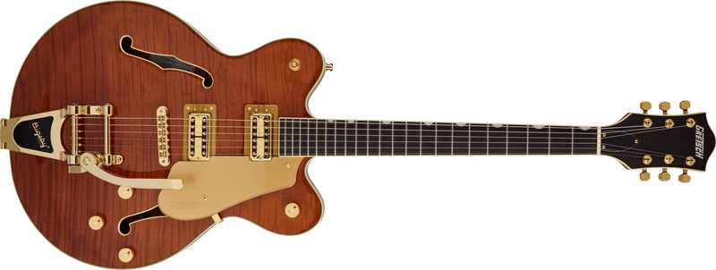 Gretsch Electromatic LTD Flame Okoume Broadkaster Double-Cut with Bigsby Rosewood Fingerboard Roundup Orange Specifications