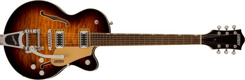 Gretsch G5655T-QM Electromatic Center Block Jr. Single-Cut Quilted Maple with Bigsby Sweet Tea Specifications