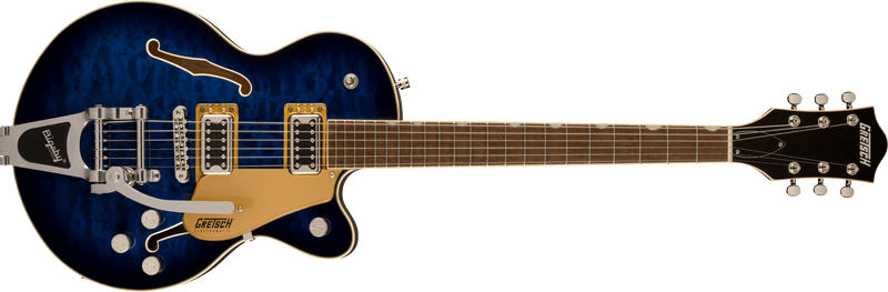 Gretsch G5655T-QM Electromatic Center Block Jr. Single-Cut Quilted Maple with Bigsby Hudson Sky Specifications
