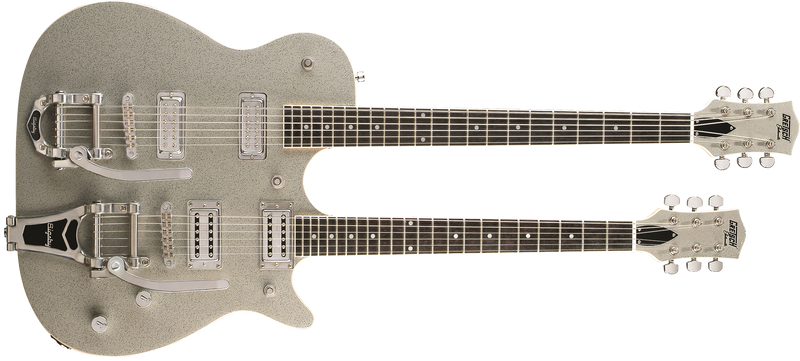 Gretsch G5566 Electromatic Jet Double Neck with Bigsby Rosewood Fingerboard Silver Sparkle Specifications