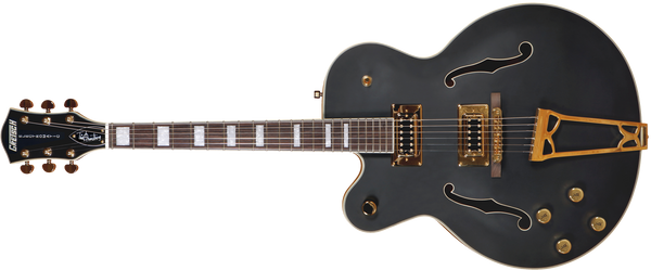 Gretsch G5191BK Tim Armstrong Signature Electromatic Hollow Body Gold Hardware Left-Handed Matte Black Specs