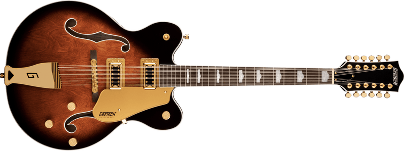 Gretsch G5422G-12 Electromatic Classic Hollow Body Double-Cut 12-String with Gold Hardware Laurel Fingerboard Single Barrel Burst Specifications